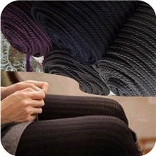 新款麦穗裤袜纯色毛线镂空打底裤批发