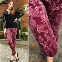 2013新款秋冬打底裤韩国金丝绒压花九分裤大码义乌打底裤批发