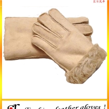 批发仿皮毛手套男士皮毛一体手套人造毛男式手套麂皮绒皮手套0037
