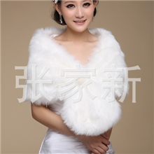 批发各类新娘披肩/婚纱礼服披肩/长毛批肩/秋冬季毛披肩001