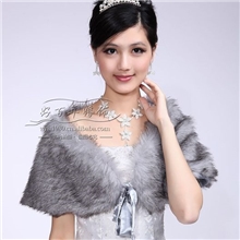 婚纱配件新娘披肩百搭毛披礼服披肩灰色丝带毛披