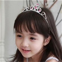 儿童粉钻水晶皇冠发饰小公主头饰必备的水钻发箍厂家直销