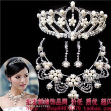 新娘饰品套装婚纱配饰三件套新娘项链婚礼饰品套