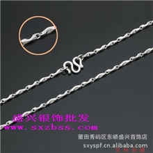 【盛兴银饰批发】纯银S990元宝项链3克女时尚简约休闲