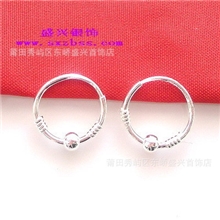 【盛兴银饰批发】纯银S990小耳夹简约自然时尚小珠珠