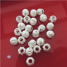 盛兴纯银批发S990纯银转运珠DIY打沙月亮弯刀转运珠配件8MM