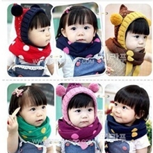 （波点儿童围脖）秋冬保暖毛线围脖婴儿宝宝时尚圆点围脖