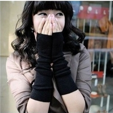 【爆款热销】特价长款针织护腕无指长手套|半指手套|纯色臂套