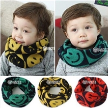 2013新款韩版儿童秋冬保暖围巾宝宝马海毛双层笑脸围脖