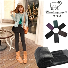 冬季款加绒羊毛驼绒高腰超厚保暖裤无缝一体弹力大码打底裤女款