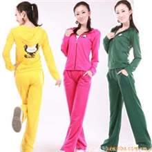 2013新款大嘴猴图案休闲运动服长款连帽女式休闲套装免费加盟