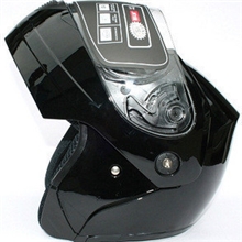 捷凯JK108头盔摩托车头盔电动车头盔全盔冬盔揭面盔亮黑色