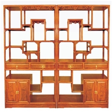 东阳标君红木非洲花梨木二门二斗博古架仿古可定制s-035