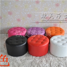 批发直销高品质精品方格小圆凳换鞋小凳小皮凳脚凳