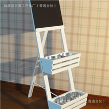 欧式纯白双层花篮带黑板简约时尚花架置物架厂家特价直销