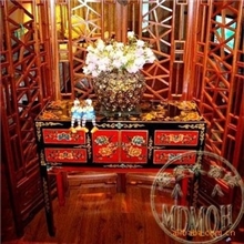 全手工彩绘仿古家具梳妆台贝格玄关柜漆彩家具