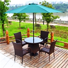 豪华户外家具户外桌椅伞庭院休闲花园咖啡藤编铁艺桌椅组合套装