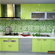 家居橱柜订制苹果绿烤漆橱柜板式橱柜