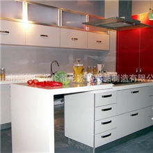 供应整体厨房白色烤漆橱柜高档亮光橱柜环保防水橱柜