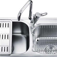 厂家批发家用不锈钢水槽台面双盆厨房洗菜盆OH-8643C