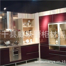 整体厨房定做现代简约定制钢化玻璃晶钢门板大理石台面