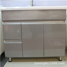厂家批发银色立式推拉厨房水一体式橱柜