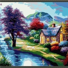 厂家直供数字油画diy手绘新潮挂壁家居办公装饰梦境风景40*50