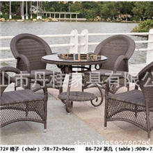 户外休闲半圆藤高靠背桌椅灰色厂家供应