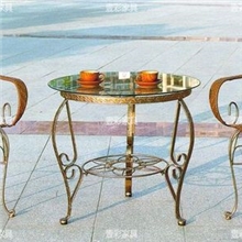 壹彩家具户外休闲桌椅套件阳台创意欧式铁艺藤椅批发混批672#