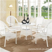 《厂家直销》供应户外休闲家具藤椅纯白色桌椅藤艺家具高档
