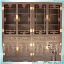 红木家具经典款实木仿古明式红木耐腐蚀黑木书橱/书架/书柜