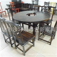 厂家直销火锅餐桌火锅台实木松木碳化火锅餐桌火烧火锅桌台