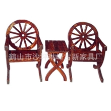 厂家供应碳化茶几叉脚车轮椅茶几实木碳化茶几火烧茶几