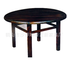 厂家直销实木松木碳化圆桌火烧圆台炭烧桌子餐厅餐台