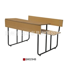 厂家供应QH0294B连体课桌椅双人课桌椅批发