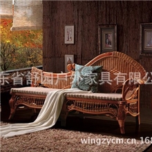 厂销欧式现代休闲家具天然藤高档贵妃床休闲电话椅真藤编藤