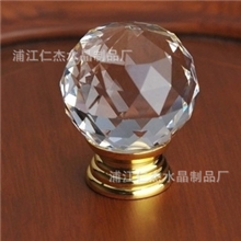 厂家直销单孔金色水晶拉手抽屉拉手橱柜拉手30MM五金拉手