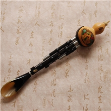 云南专业厂家批发供应黑檀木管牛角葫芦丝雕刻工艺优质防摔