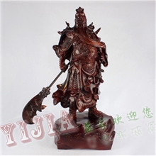 益家精工制作仿红木家居招财镇宅辟邪风水摆件YJ-关公高65