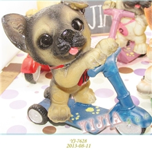 益家创意礼品滑板狗树脂工艺品动物摆件zakka-杂货YJ-7628