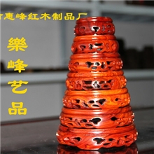 厂家直销红木工艺品红檀套七镂空座子