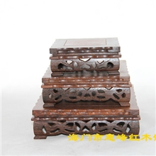 厂家直销红木工艺品鸡翅木套三正方竹节台