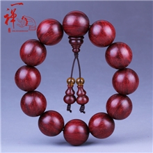 精品豆瓣纹高密小叶紫檀佛珠手串20mm高密度/高油性豆瓣影