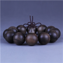 罕见黑肉级沉水印度老山檀香佛珠20mm手串珍品/安神高油性4号