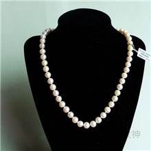 珠宝首饰天然珍珠项链8-9mm圆几乎无暇AAA正品珍珠项链批发