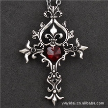 圣心十字架个性另类项链非主流饰品批发加盟代销锡合金pewter