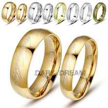 钛钢至尊魔戒指环王厂家批发供应外贸饰品戒指金色男士