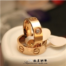 0.4情侣戒指光板0.6对戒彩金指环玫瑰金钛钢戒指窄版戒指