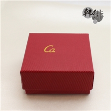 全红仿皮印Logo标准饰品礼品包装盒精品礼品盒批发厂家直销