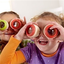 木制儿童玩具神奇万花筒蜂眼效果宝宝多棱镜观察外部世界